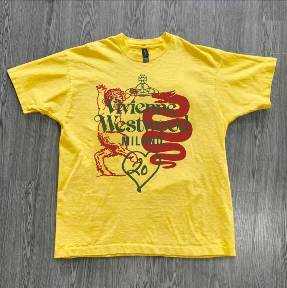 Gildan Yellow Vivienne Westwood Milano Graphic Tee